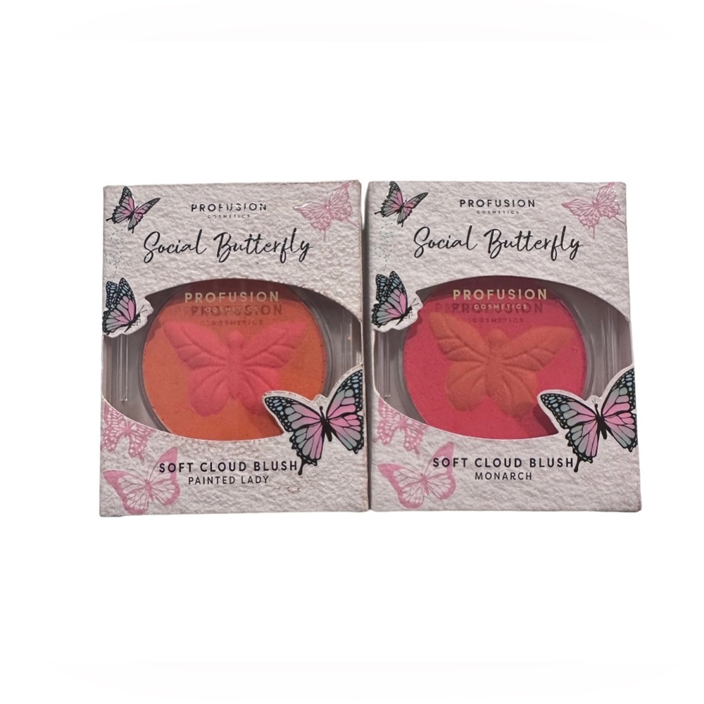 Profusion Social Butterfly Soft Cloud Blush Monarch Lot Of 2 NEW